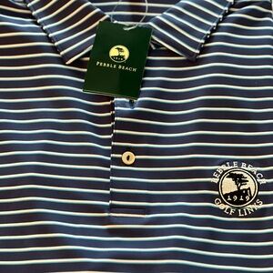 Peter Millar - Pebble Beach Navy Striped Men's Polo Shirt